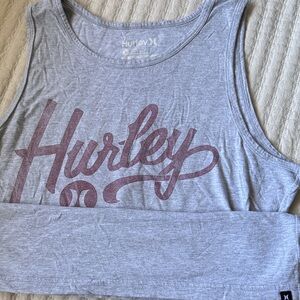 Hurley Heather Gray Tank Top with Maroon Logo